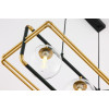 Jupiter 2030 - Підвісна люстра FIORI 3xG9/10W/230V чорний/золотий/прозорий