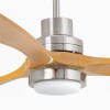 Світлодіодний стельовий вентилятор LANTAU LED/15W/230V дерево/хром діаметр 132 см + пульт дистанційного керування FARO 33560DC
