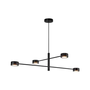 Підвісний світильник, люстра Nordlux 2010803003 Clyde LED 4x16W 2700K 350Lm IP20 чорний