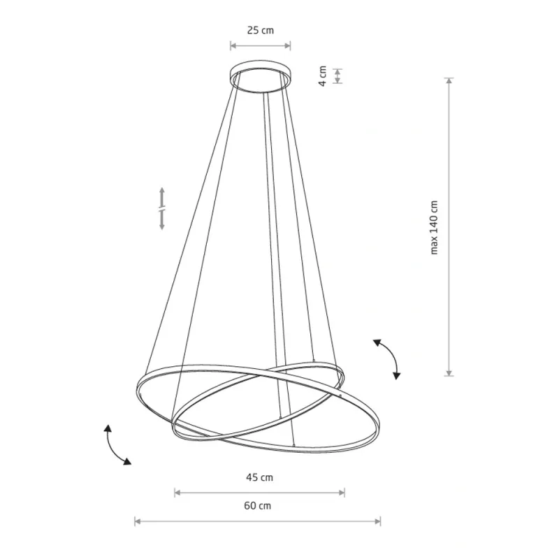 Люстра Nowodvorski 10814 Circolo LED 2x35W 3000K 1200Lm IP20 чорна