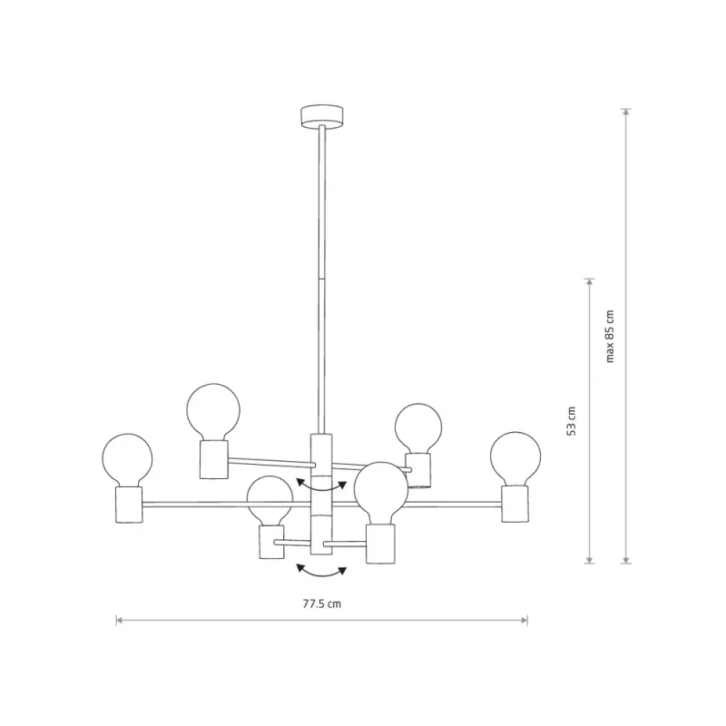 Люстра Nowodvorski 7932 Radius E27 6x25W IP20 чорна
