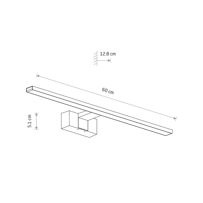 Світильник підсвітка для дзеркала Nowodvorski 10670 Cezanne LED M 1x12W 3000K 850Lm IP44 чорний