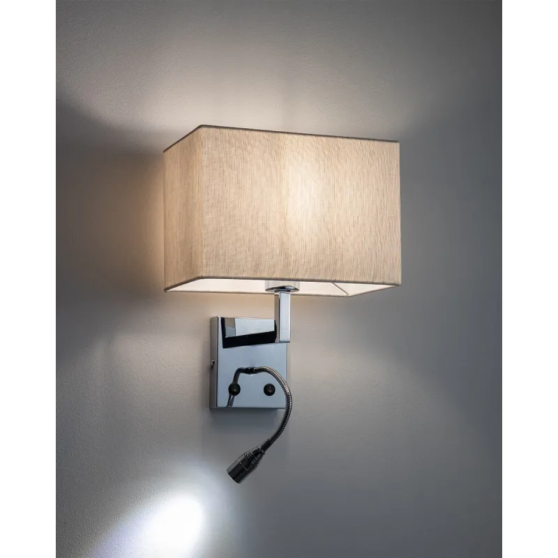 Бра, настінний світильник Nowodvorski 11785 Hotel Mood E27+LED 2x10W+2.2W 4000K IP20 світло-бежевий