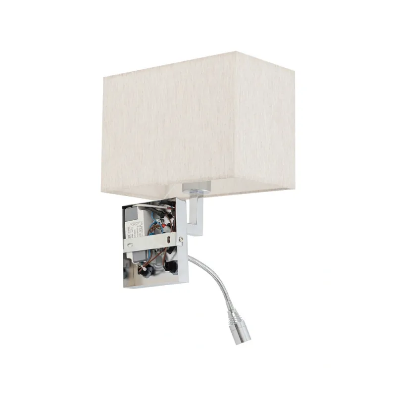 Бра, настінний світильник Nowodvorski 11785 Hotel Mood E27+LED 2x10W+2.2W 4000K IP20 світло-бежевий