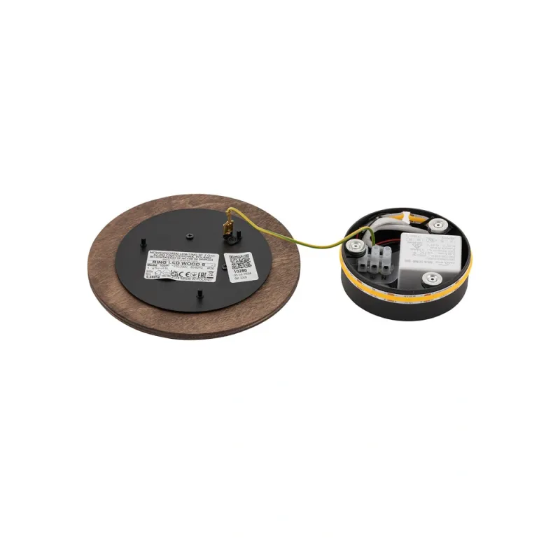 Бра, настінний світильник Nowodvorski 10280 Ring Wood S LED 1x7W 3000K 60Lm IP20 золотий