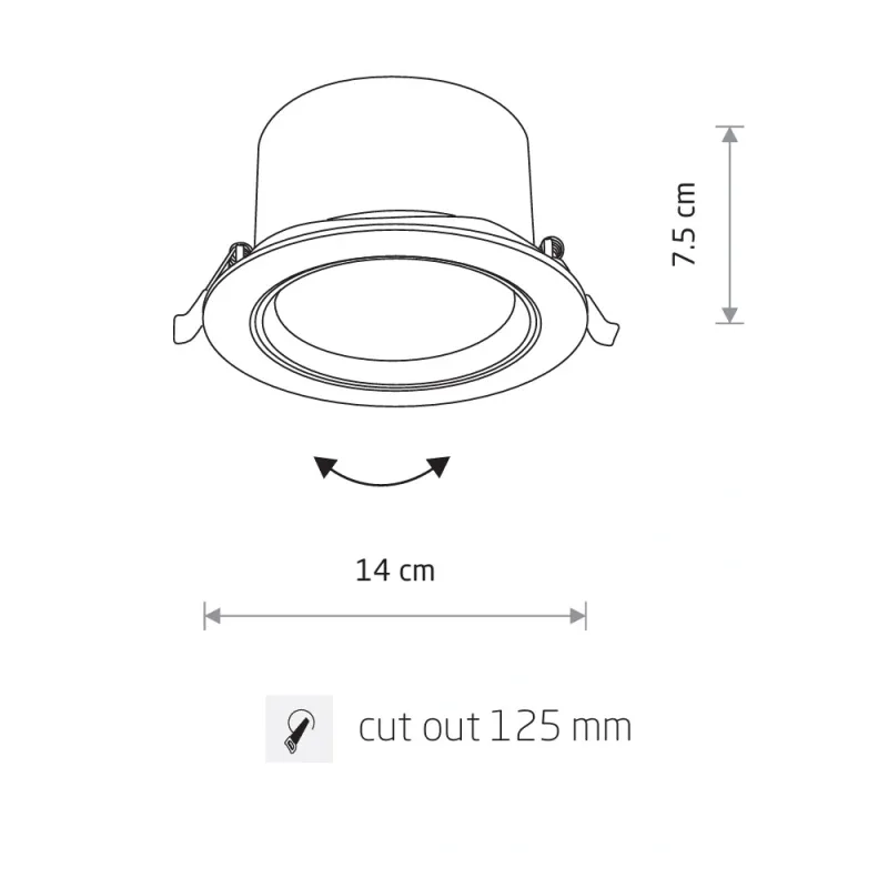Точковий світильник Nowodvorski 10557 Egina LED 1x15W 3000K 1000Lm IP20 чорний