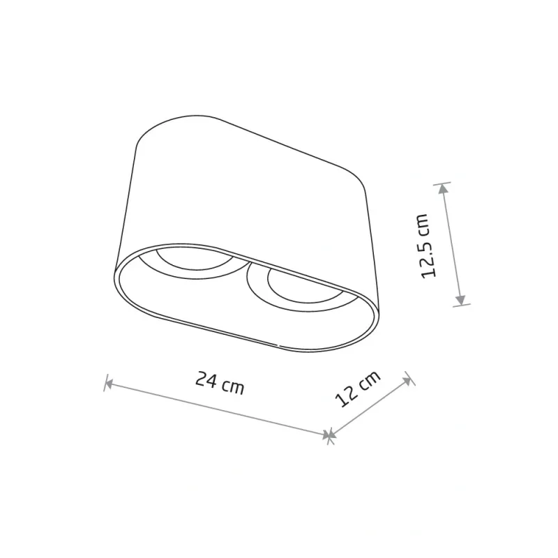 Точковий світильник Nowodvorski 9240 Oval GU10 2x15W IP20 чорний