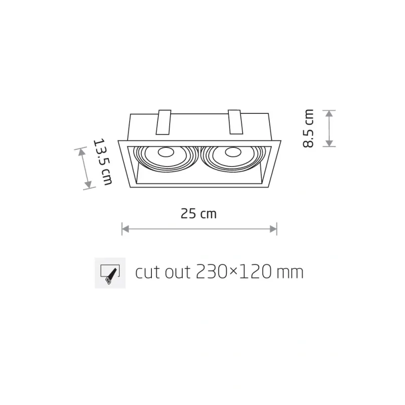 Точковий світильник Nowodvorski 9412 Mod GU10 2x15W IP20 білий
