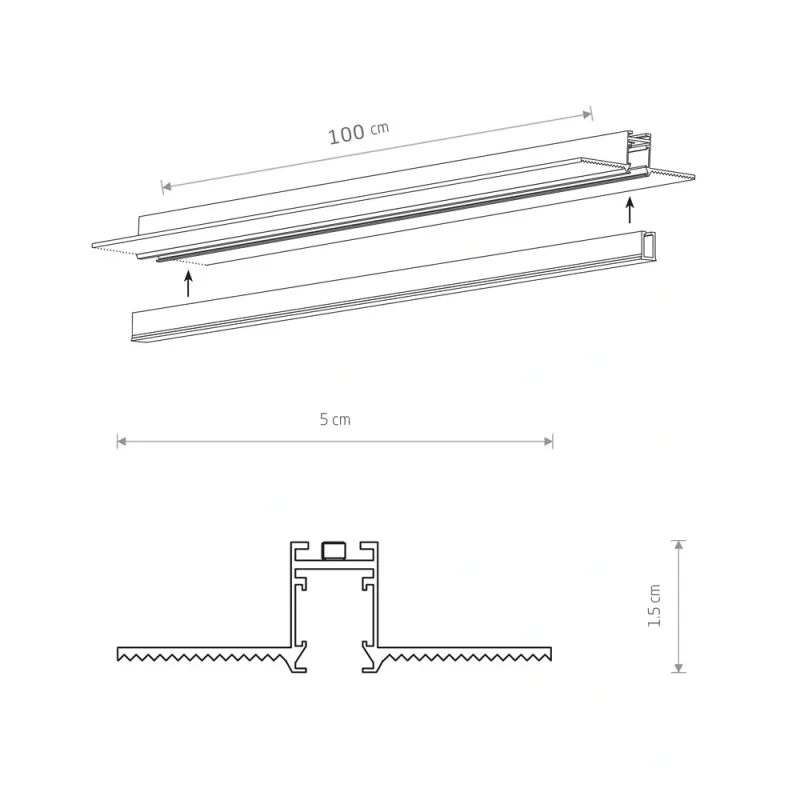Магнітний шинопровід вбудований Nowodvorski 11730 NANO-LVM Recessed Track 1m IP20 чорний
