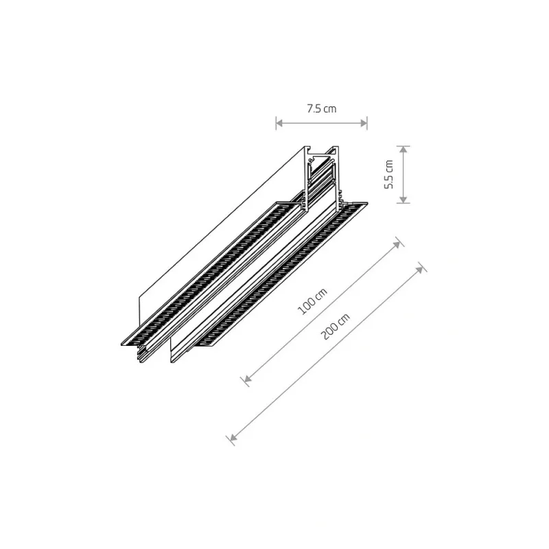 Магнітний шинопровід врізний Nowodvorski 11625 LVM Recessed Track 2m IP20 білий