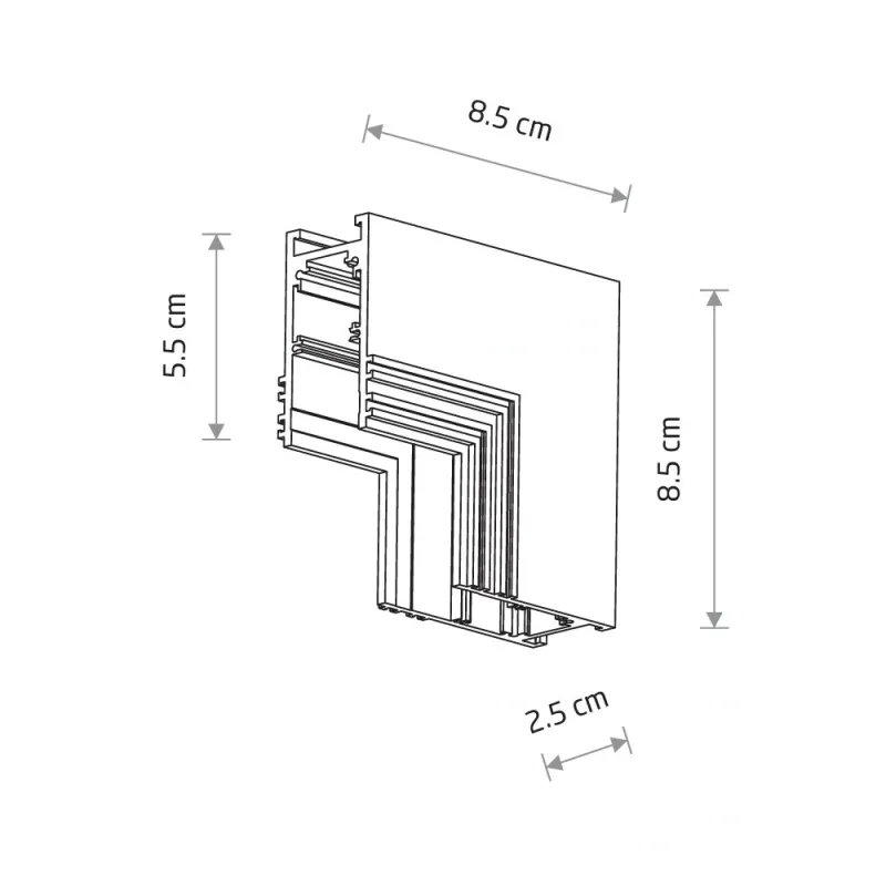 З'єднувач кутовий стельо-стіновий врізний Nowodvorski 11623 LVM Recessed Inside Corner IP20 білий