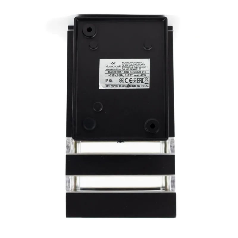 Вуличний світильник з датчиком руху Nowodvorski 7017 Rio Sensor E27 1x10W IP54 чорний