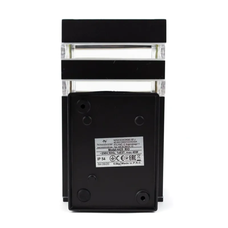 Вуличний світильник Nowodvorski 4423 Rio E27 1x10W IP54 чорний