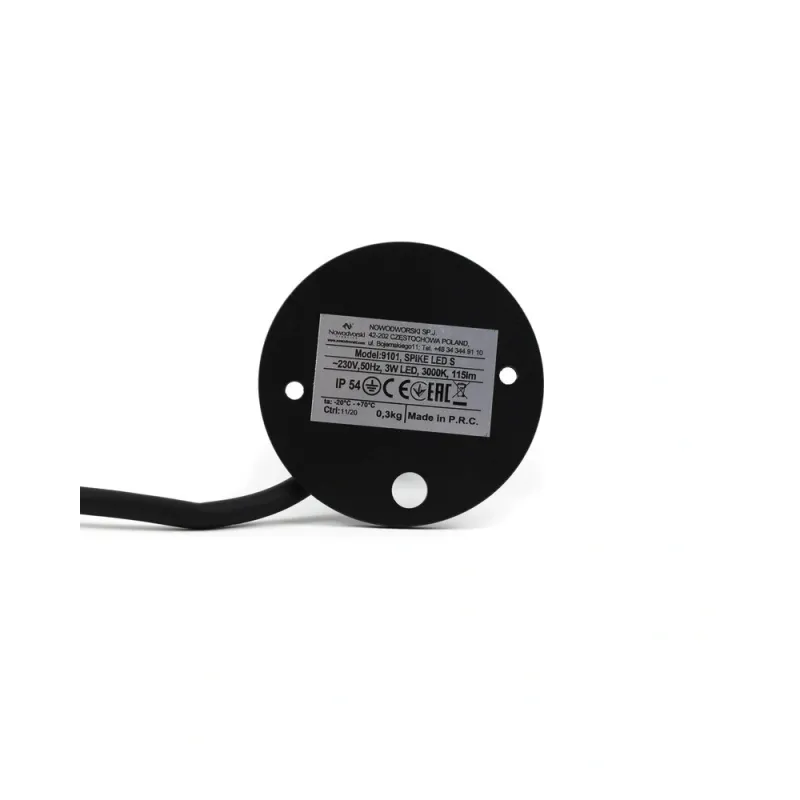 Вуличний світильник Nowodvorski 9101 Spike LED S 1x3W 3000K 330Lm IP54 чорний