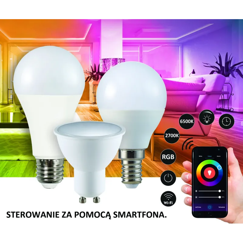 Розумна світлодіодна лампа Sanico Goldlux Wi-Fi E14 G45 5.5W ТЕПЛИЙ 2700K~ХОЛОДНИЙ 6500K + RGB TUYAsmart – 313799