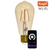 Розумна світлодіодна лампа Sanico Goldlux Wi-Fi E27 з ниткою розжарення ST64 4.9 Вт, тепла 1800K ~ 2700K, TUYAsmart – 313829