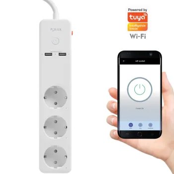 Подовжувач Sanico Goldlux Wi-Fi SMART з вимикачем + 2 x USB TUYAsmart IP20 – 315946