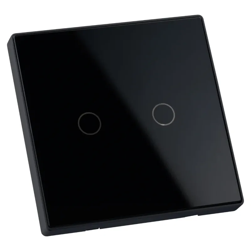 Подвійний сенсорний вимикач Sanico Goldlux Wi-Fi SMART чорного кольору з конденсатором TUYAsmart IP20 – 319067